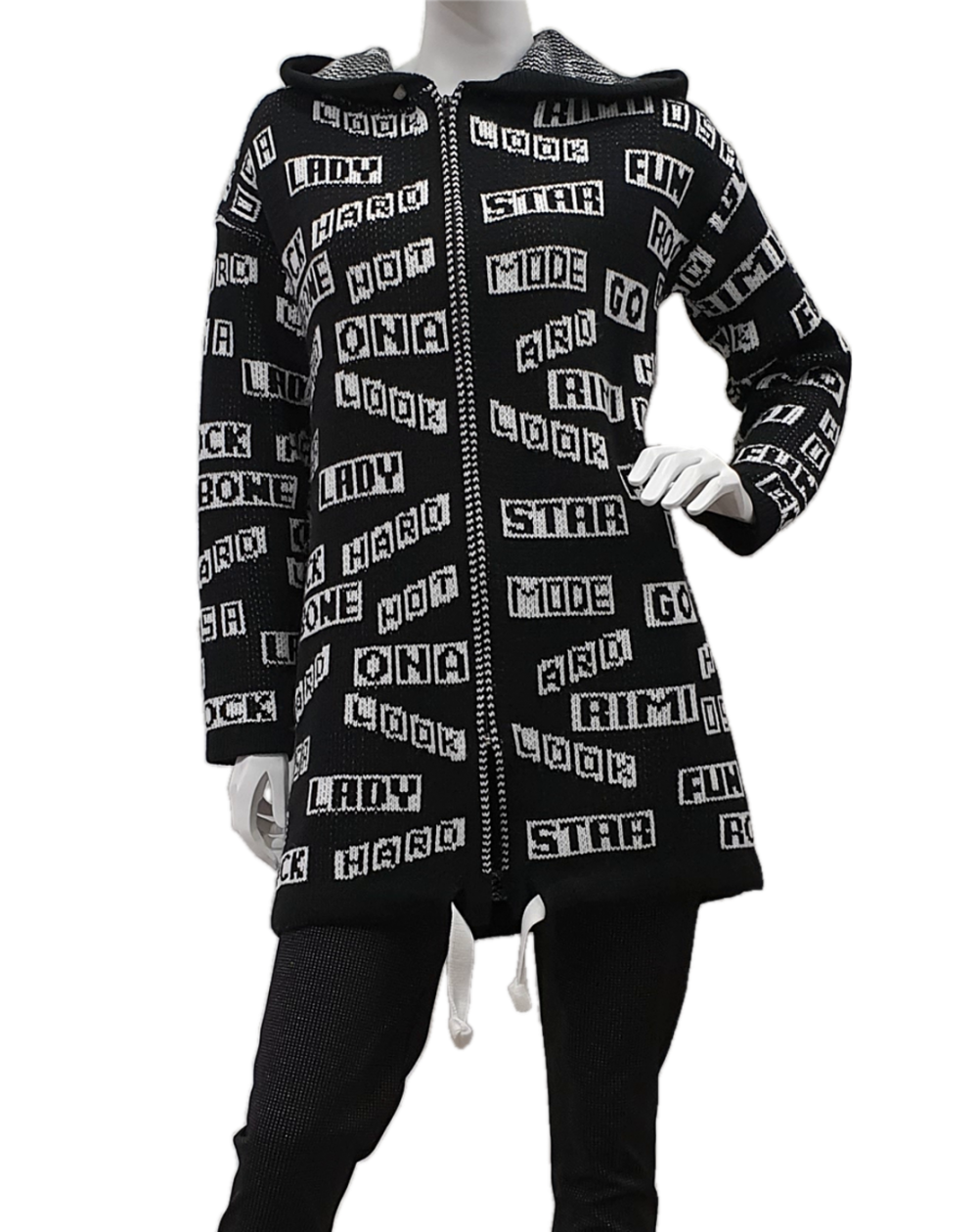 Strickjacke Mit Schrift Hinten